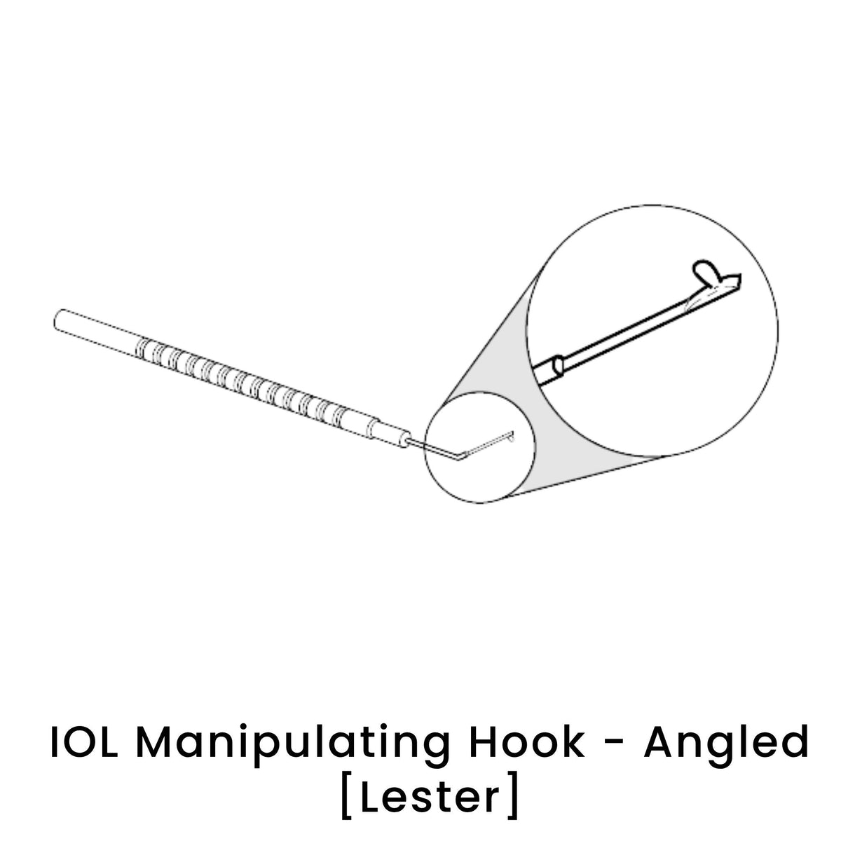 view of anodyne iol manipulating hook angled lester