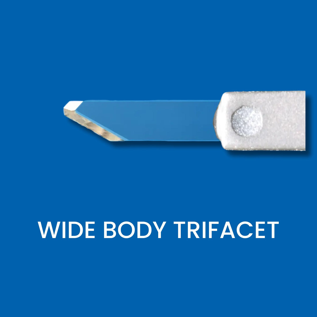 Wide body trifacet diamond knife with Titanium President handle for Paracentesis.