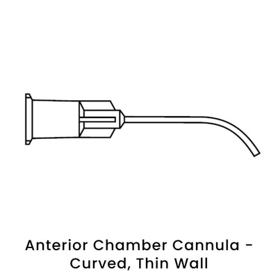 view of anodyne anterior chamber cannula curved thin wall
