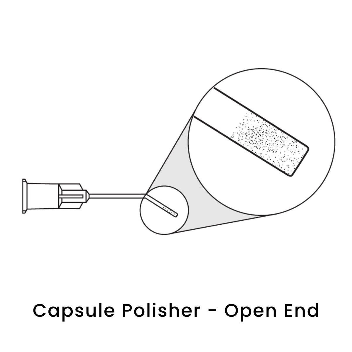 view of anodyne capsule polisher open end