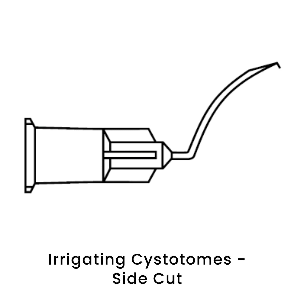 view of anodyne irrigating cystotomes side cut