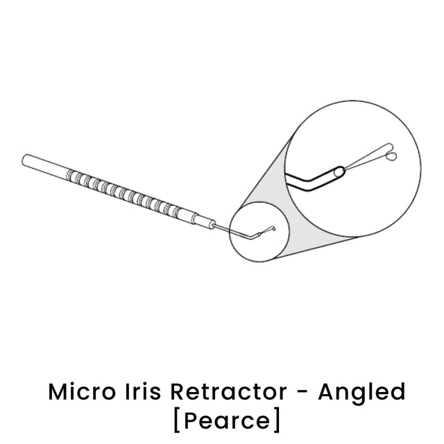 view of anodyne micro iris retractor angled pearce