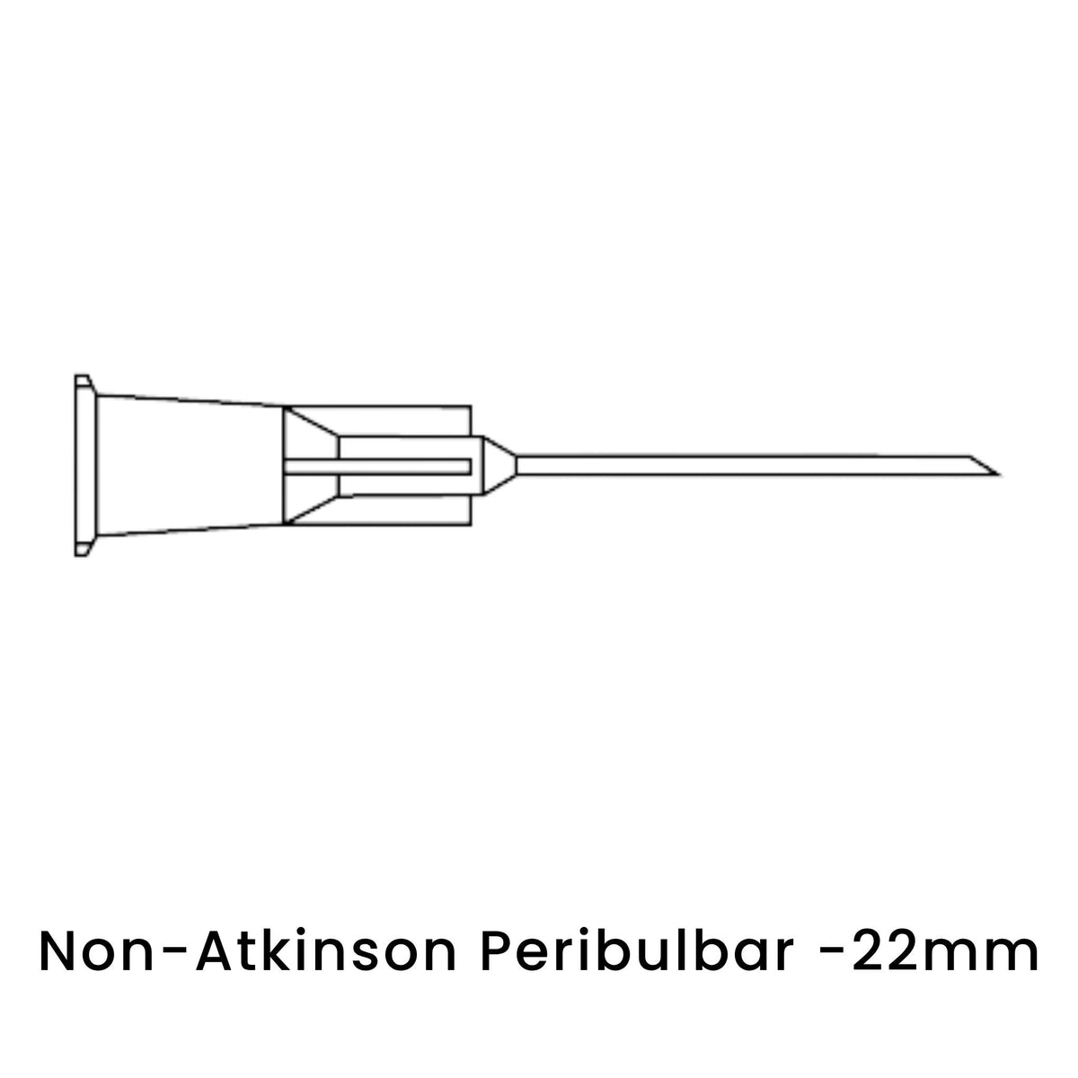 view of anodyne non atkinson peribulbar 22mm