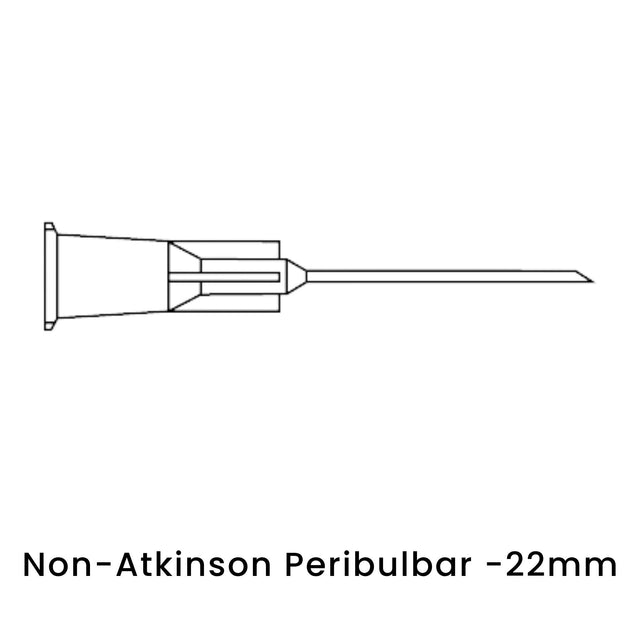view of anodyne non atkinson peribulbar 22mm