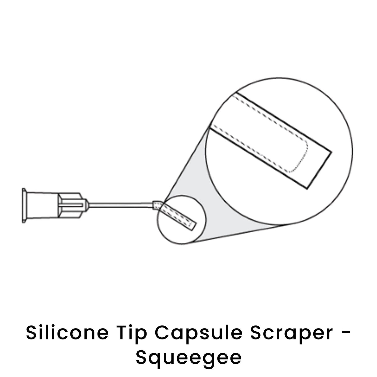 view of anodyne silicone tip capsule srcaper squeegee