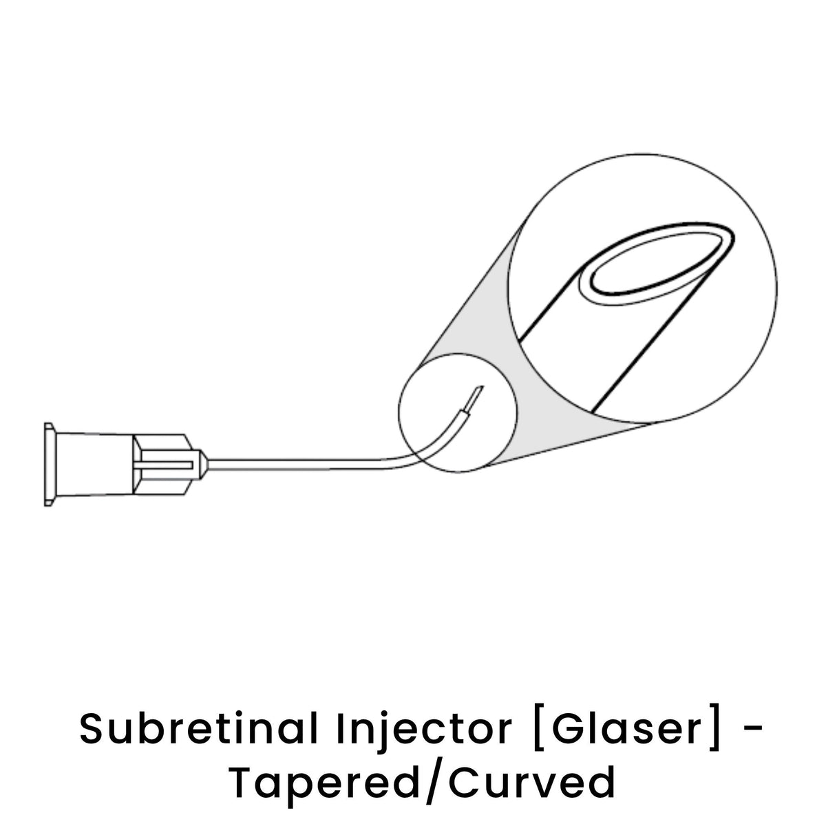 view of anodyne subretinal injector glaser curved