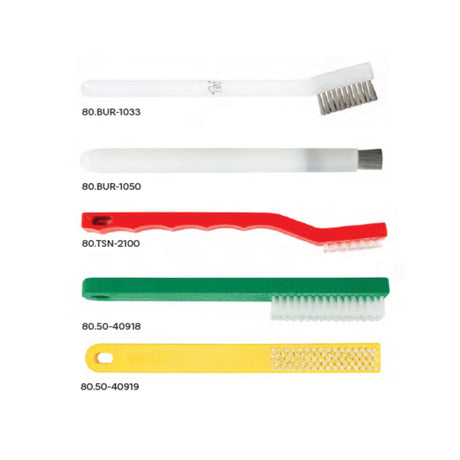 various burr and ortho scrub brushes
