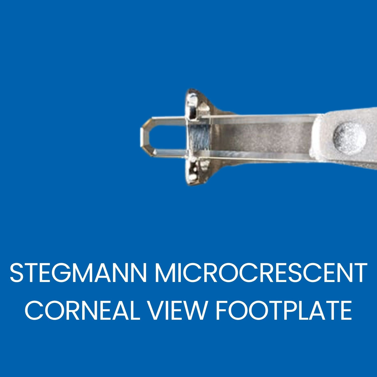 Stegmann microcrescent diamond scalpel with corneal view footplate and thimble