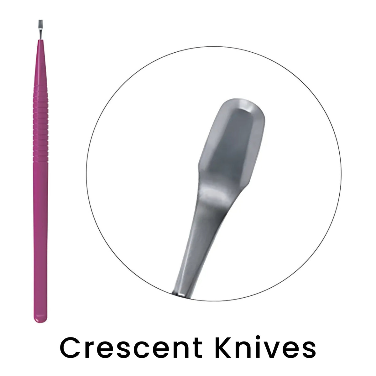 full body disposable crescent knife with tip close up