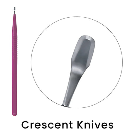 full body disposable crescent knife with tip close up