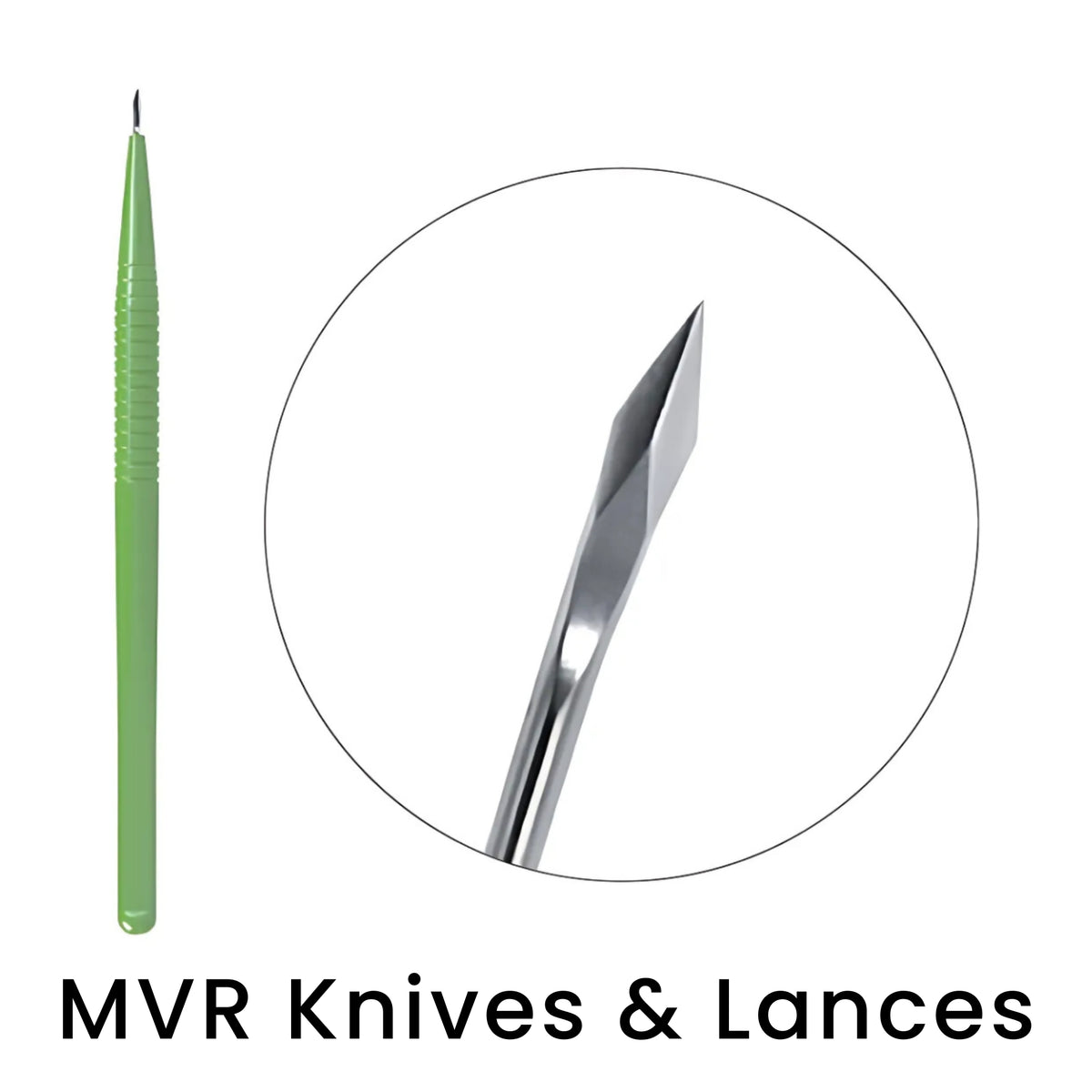 full body disposable micro vitreoretinal mvr knife with tip close up
