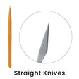 full body disposable straight knife with tip close up